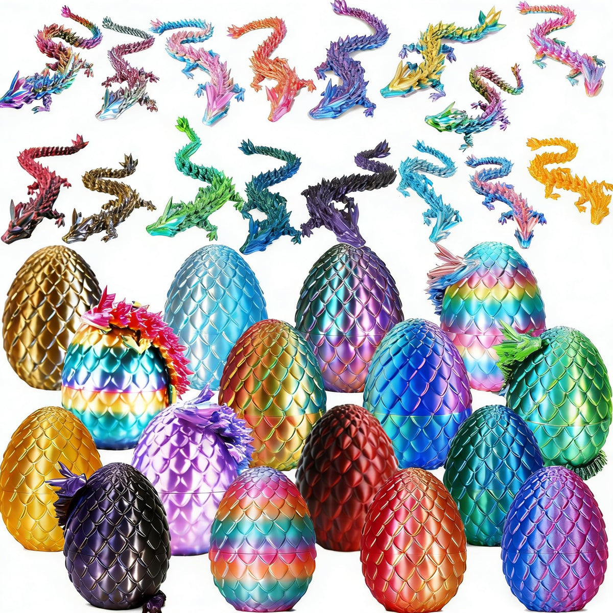 Generic 16P dragon eggs unboxing reveals a crystal dragon inside, ideal as classroom prizes.