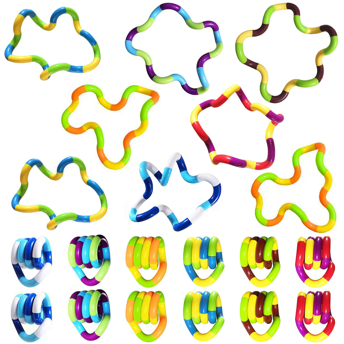 Generic 30pcs Quiet Fidgets set showing twistable assembly for creative play