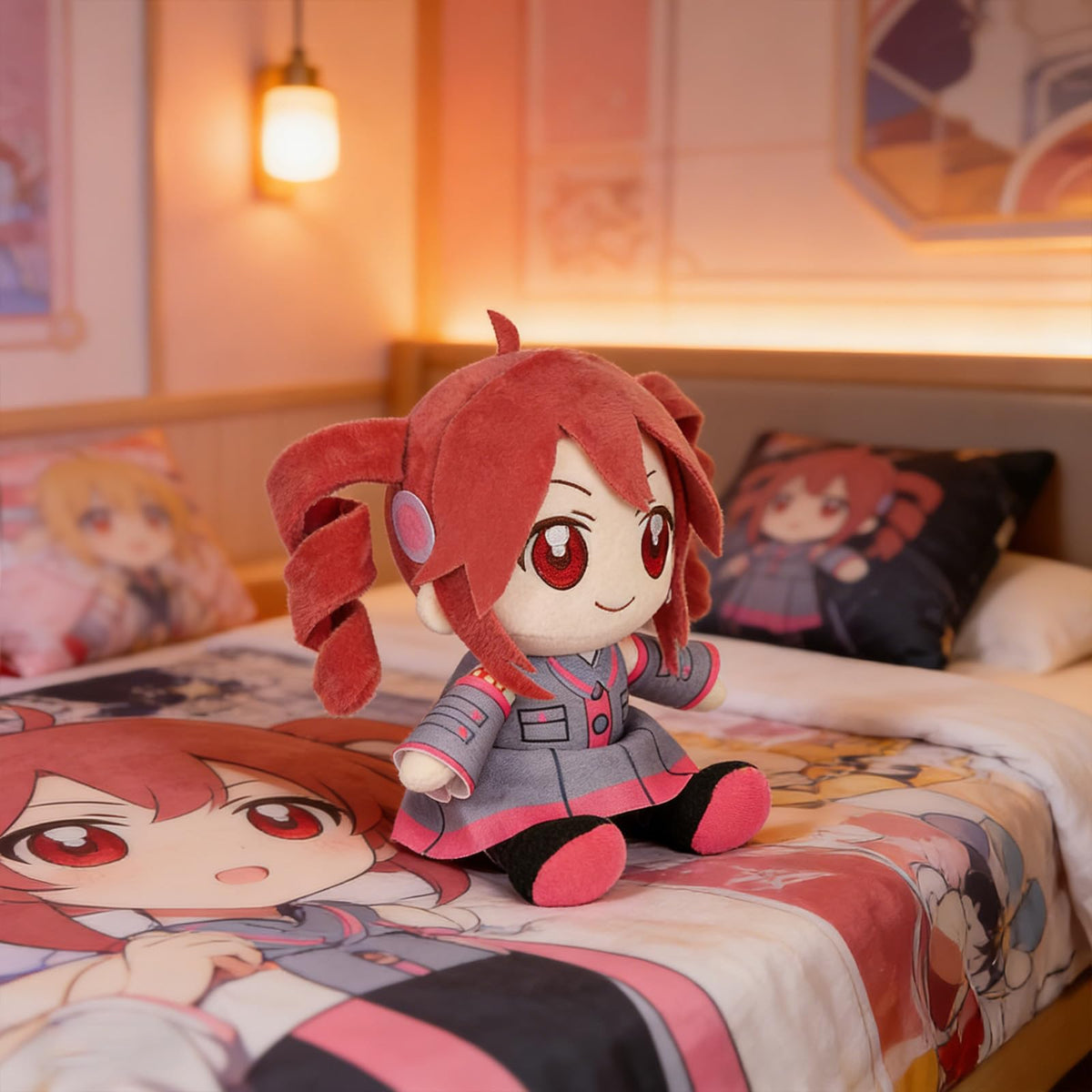 Generic 3D Twin-Tail Anime Plush at anime convention display