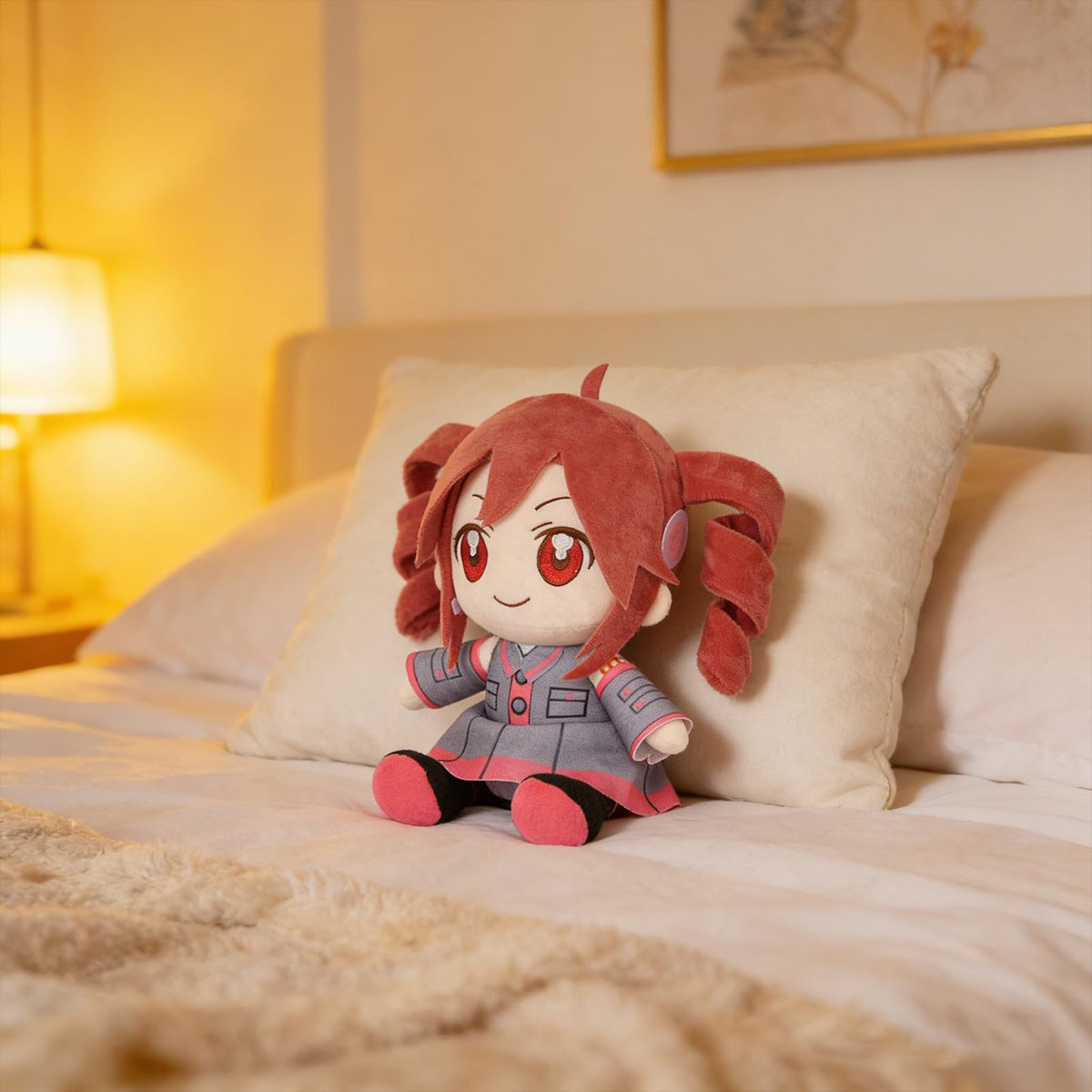 Generic 3D Twin-Tail Anime Plush on a desk adding playful charm