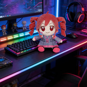 Generic 3D Twin-Tail Anime Plush pink color highlight for display