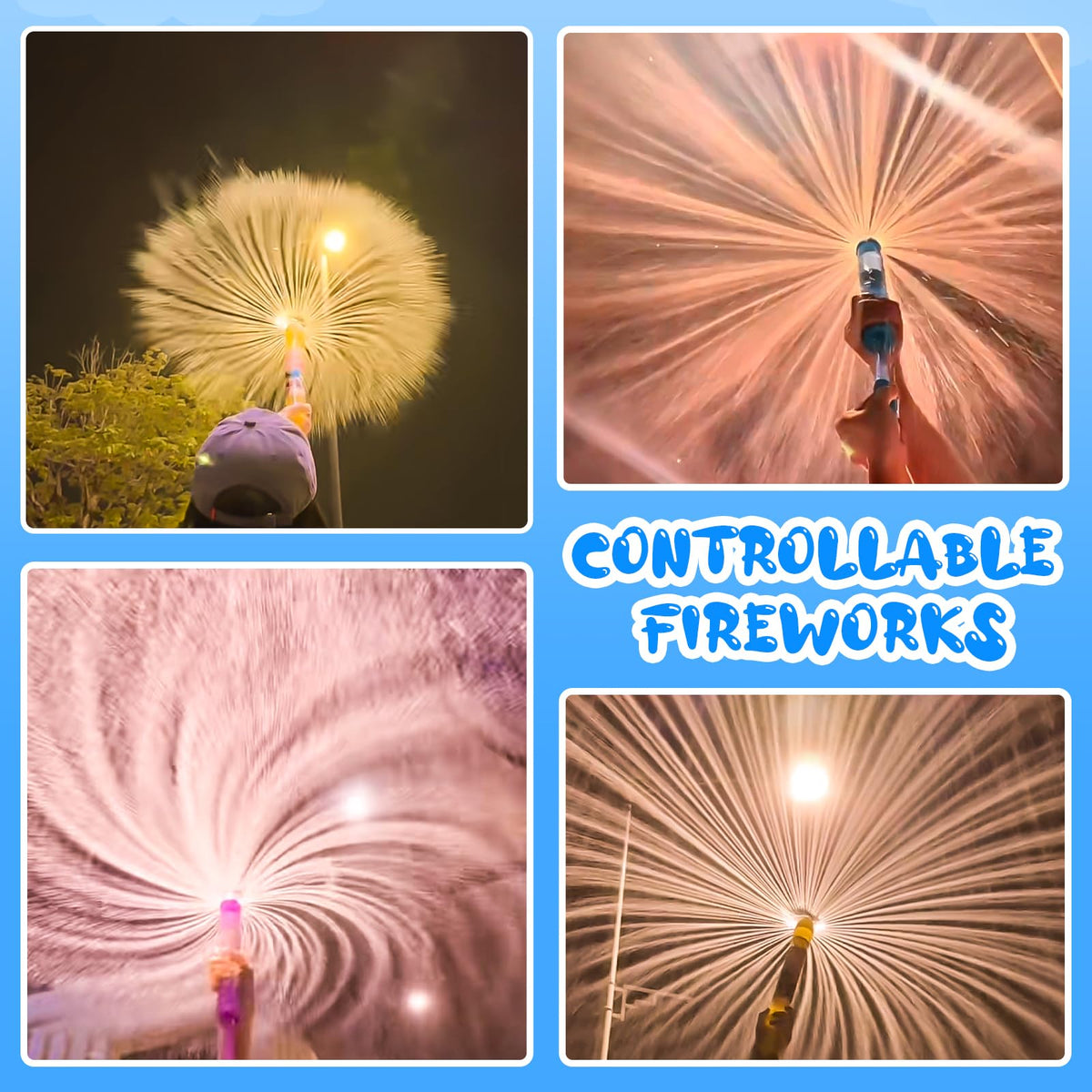 Generic four-pack fireworks-shaped water gun durable-material resilience during outdoor adventures.