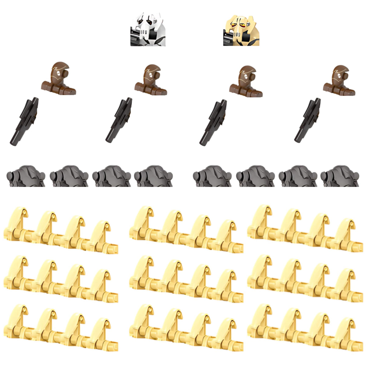 Generic 50-piece battle robot army figures in full body pose for dynamic play and display.