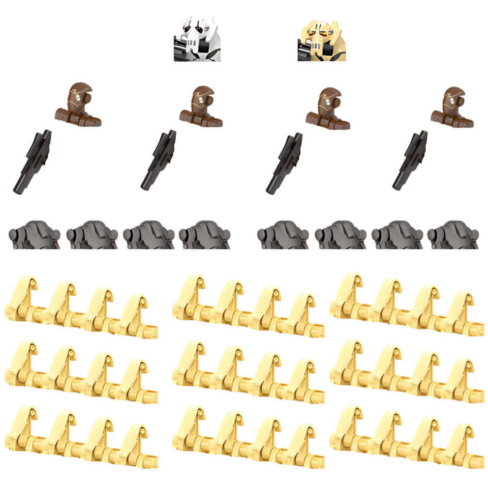 Generic 50-piece battle robot army figures in full body pose for dynamic play and display.