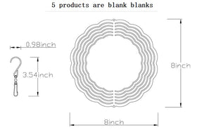 Generic 8-inch sublimation wind spinner blank with rotating hook enables easy hanging.