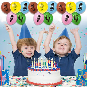 Generic Animal Crossing balloons brighten the party space with color.