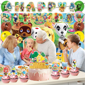 Generic Animal Crossing party pack display shows a complete setup.