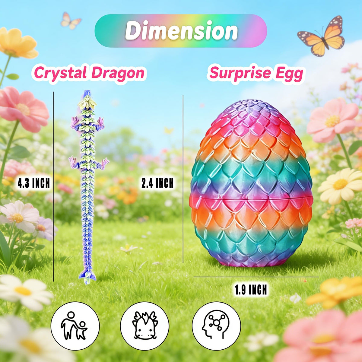 Generic articulated dragon inside emphasizes movable joints for poseable display.