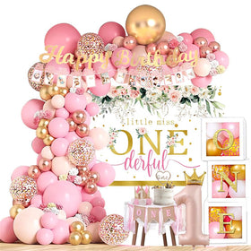 Generic Baby Girl 1st Birthday Balloon Boxes for quick, festive setup