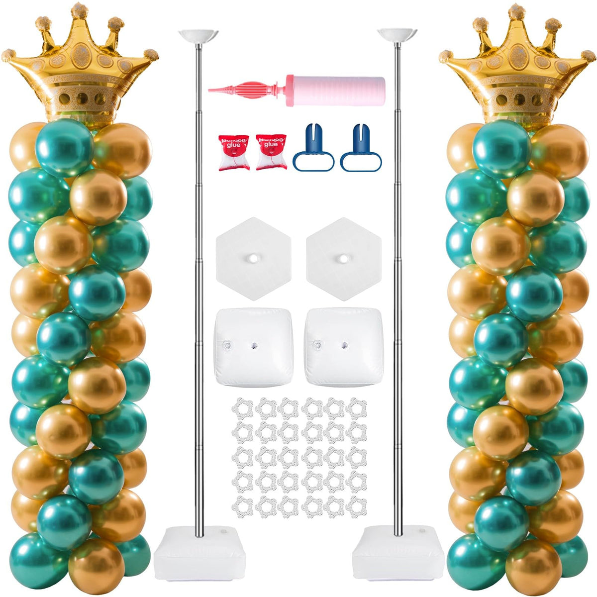 Generic balloon column stand kit full setup for dramatic DIY party décor.
