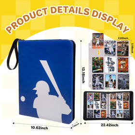 Generic Baseball Card Binder interior pages show 55 removable sleeves for versatile organization.