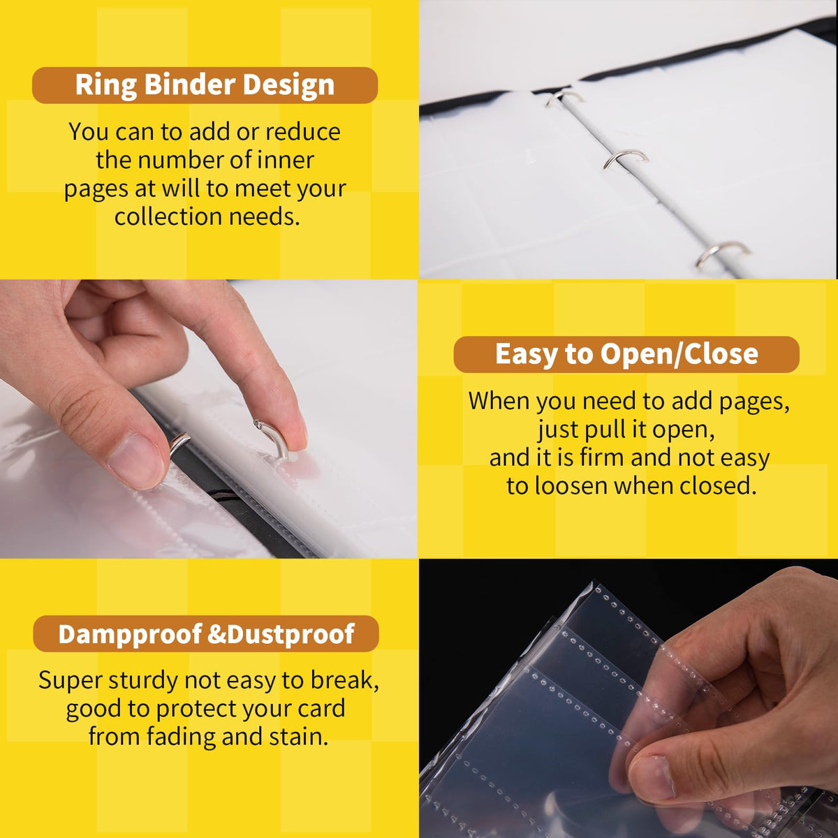 Generic Baseball Card Binder removable sleeves enable customization and secure storage.