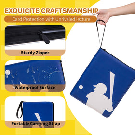 Generic Baseball Card Binder zipper closure keeps cards secure during transport.