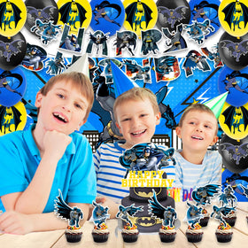 Generic Batman banner letters complete the theme with a cheerful message