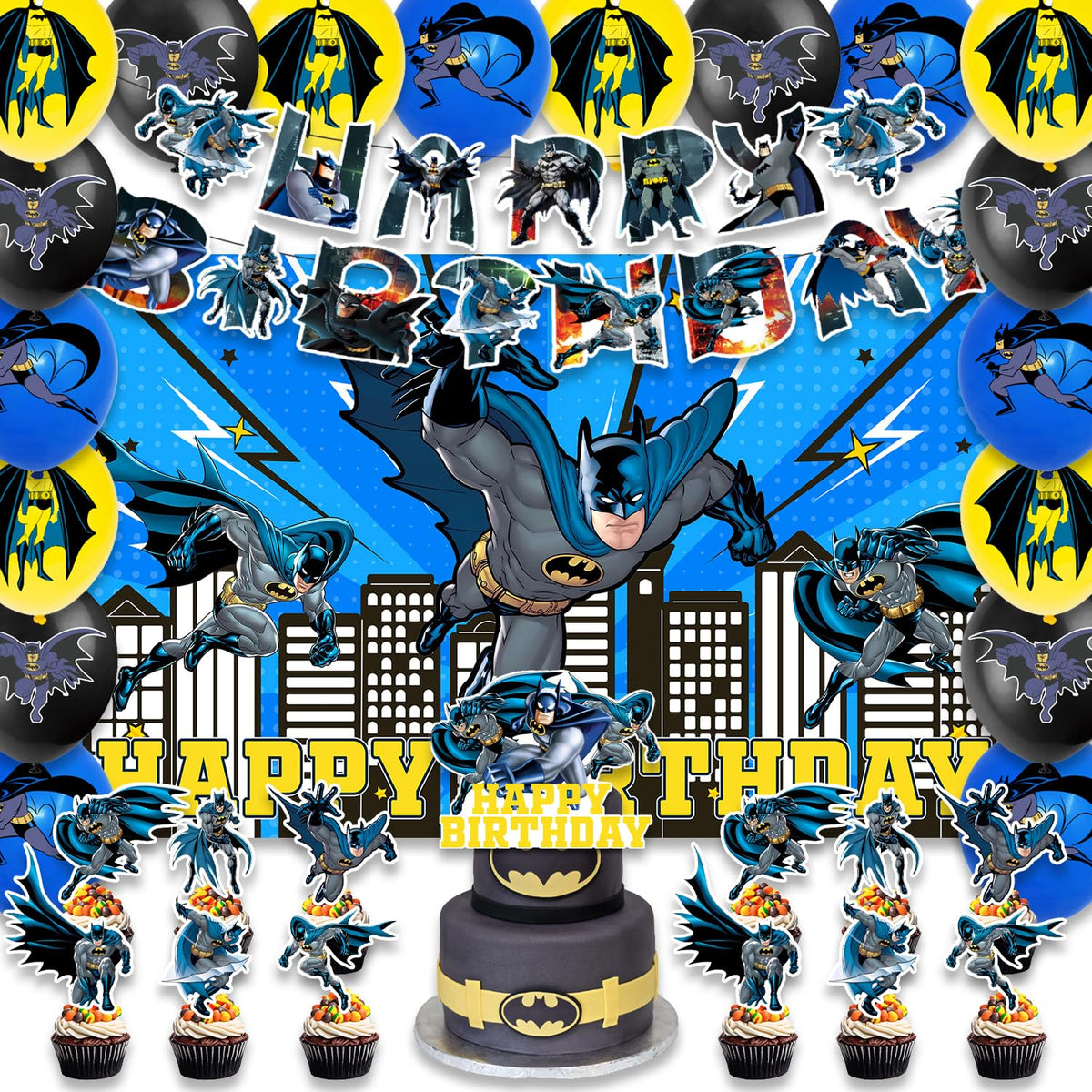 Generic Batman banner decor adds festive flair to birthday celebrations
