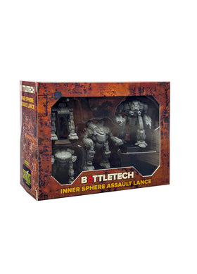 Generic BattleTech Inner Sphere Assault Lance four heavy mechs miniatures ready for tabletop battles