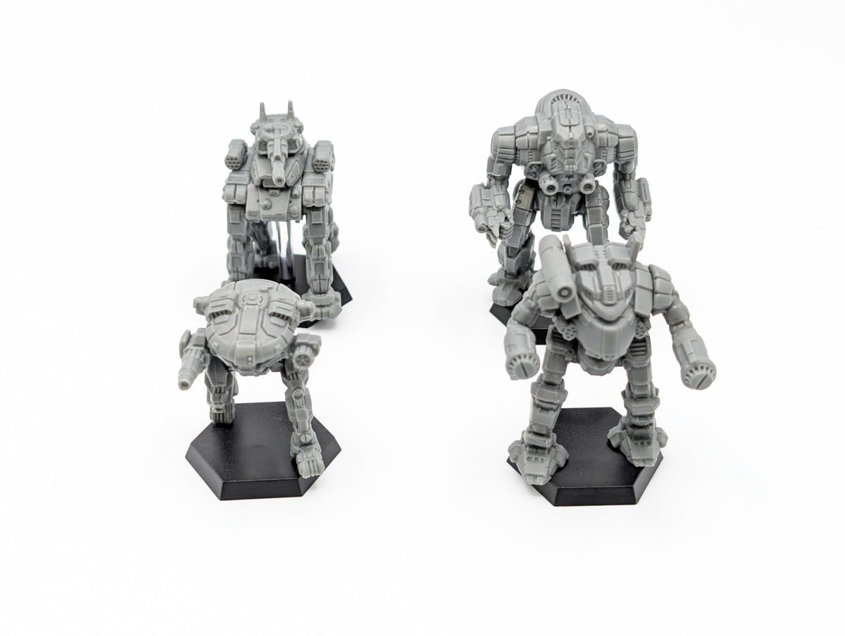 Generic BattleTech Inner Sphere Assault Lance pilot and Alpha Strike cards included for streamlined gameplay