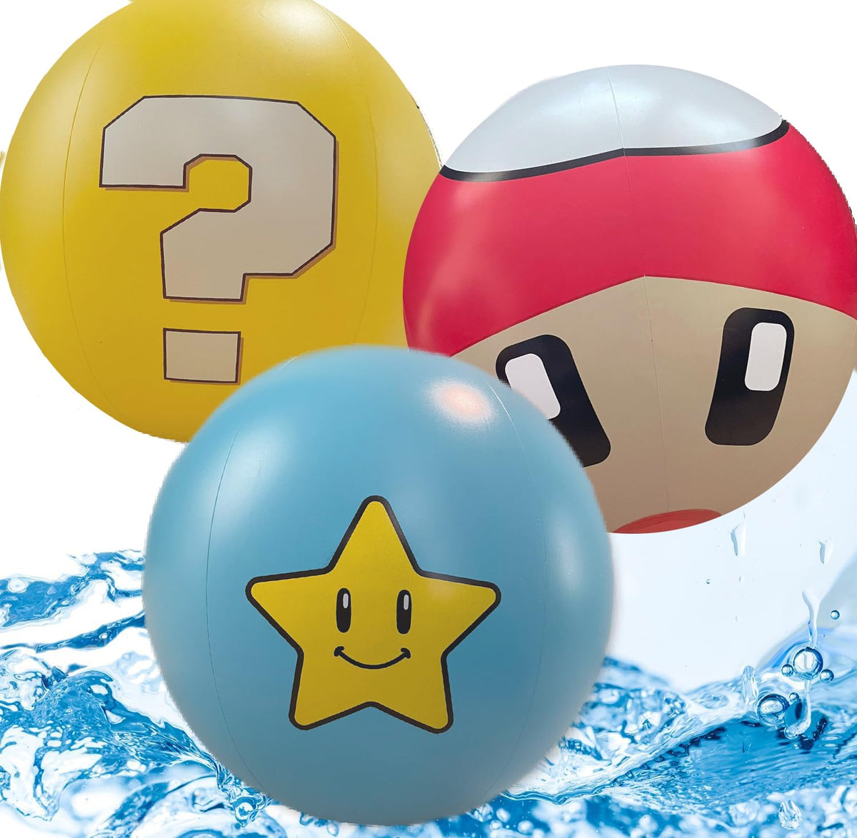Generic beach ball with a colorful gamer design for lively pool games
