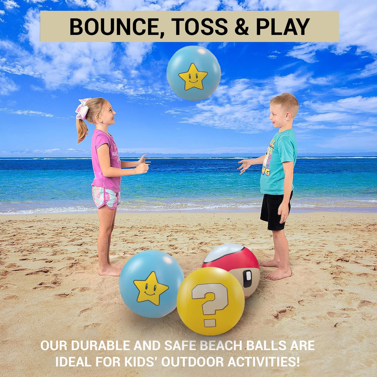 Generic beach ball adds vibrant pool party decor and group fun