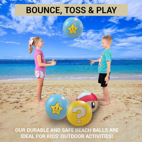 Generic beach ball adds vibrant pool party decor and group fun