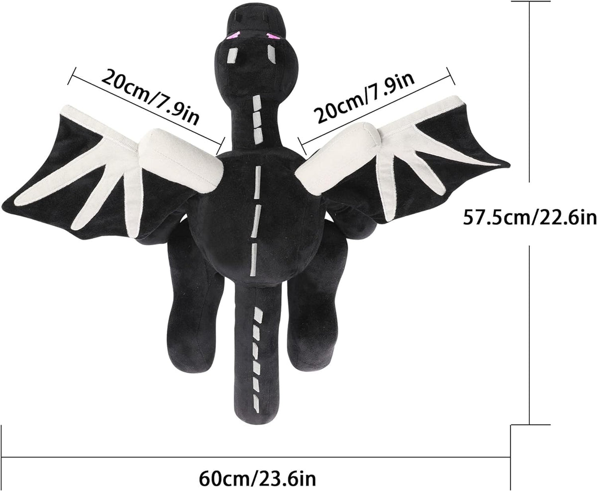 Generic Black Dragon Plush 23.7in cuddling-ready, ideal as a nap pillow and companion.