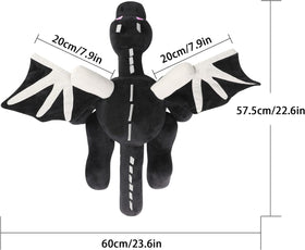Generic Black Dragon Plush 23.7in cuddling-ready, ideal as a nap pillow and companion.