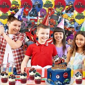 Generic Blaze cupcake toppers brighten treats with themed party flair.