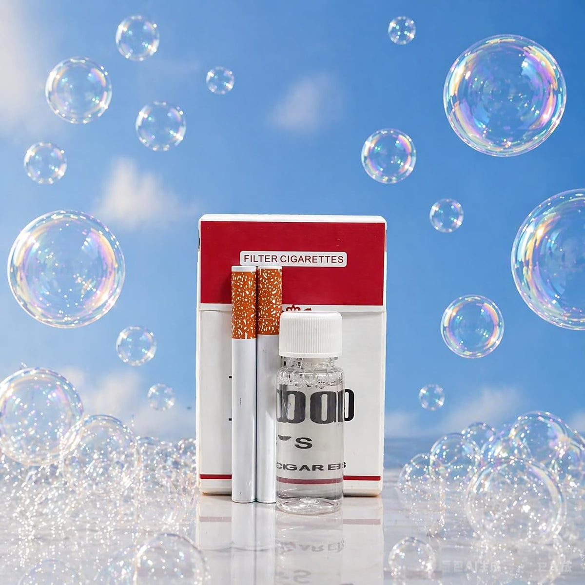 Generic Bubble Blower Wand bubbles in motion highlighting calming sensory play.