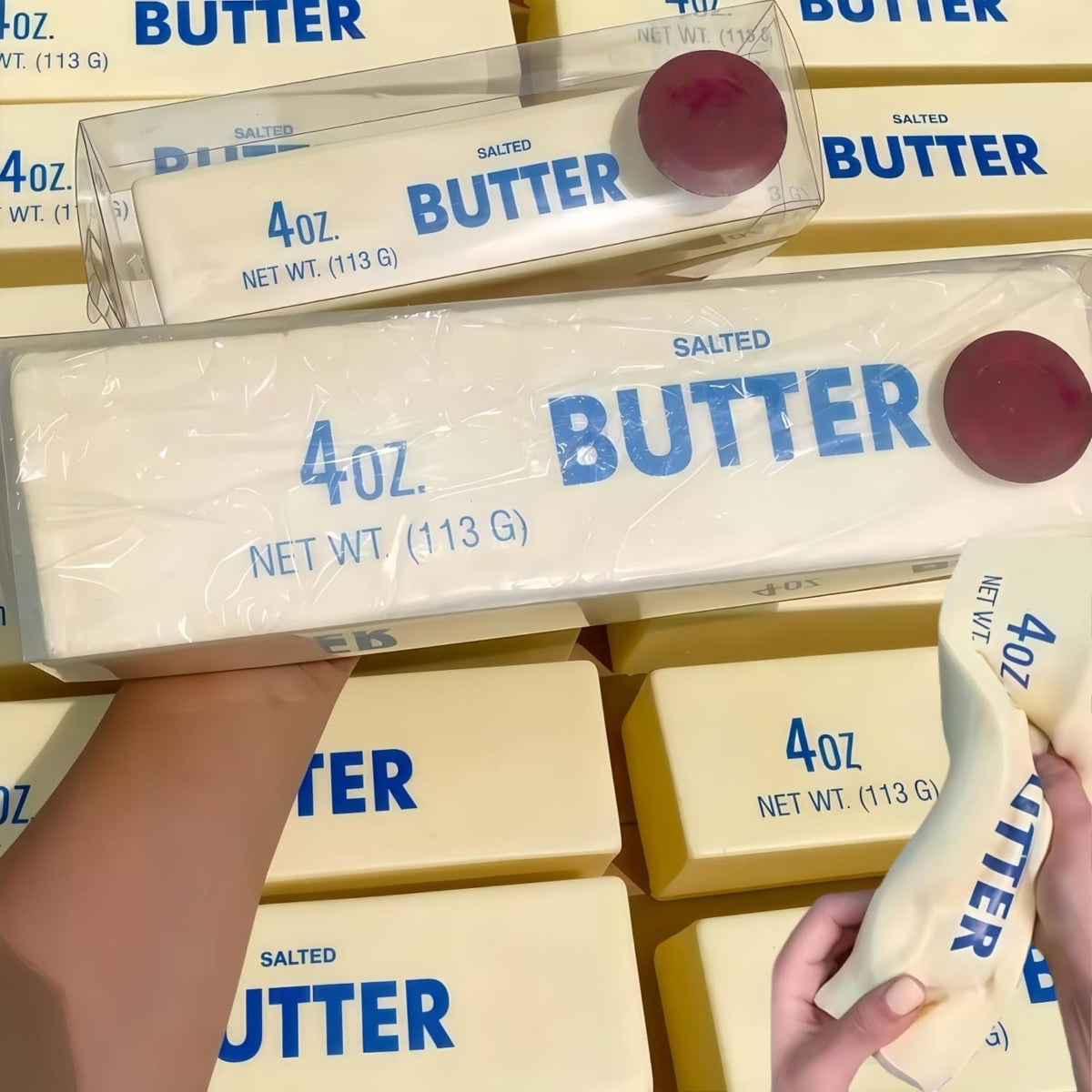 Generic butter squishy gift-ready design makes a thoughtful present for tactile relaxation lovers.