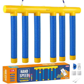 Generic Catching Sticks Game blue assembly demonstrates quick setup for rapid reaction training