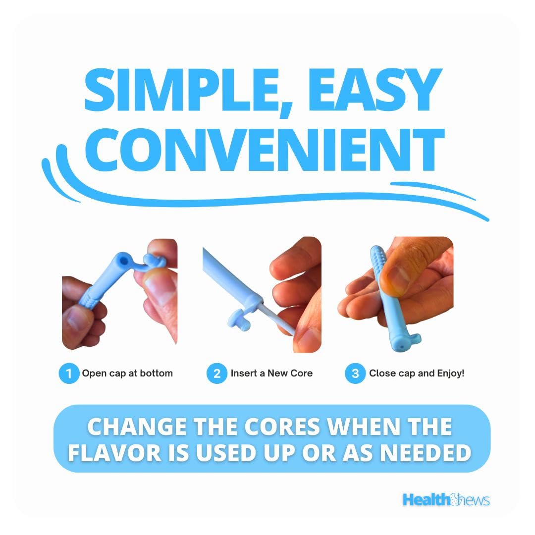 Generic Chewable Breather in hand demonstrates portable, travel-friendly quit-aid.