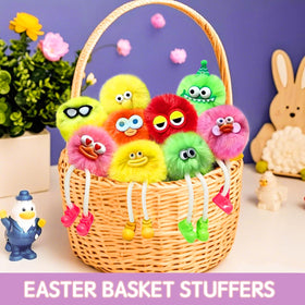 Generic compact plush Easter eggs ready for quick hiding and fun hunts