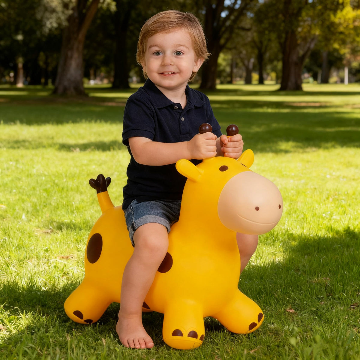 Generic Bouncy Inflatable Giraffe Horse compact packaging ideal for storage