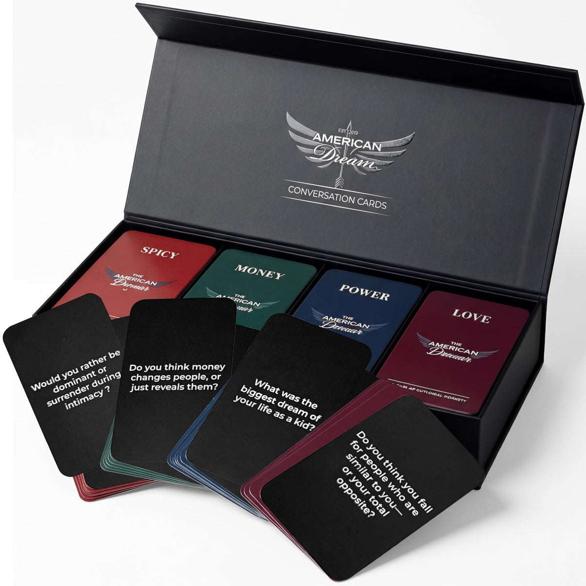 Generic Conversation Starter Cards deck cover showcases premium design for gifts.