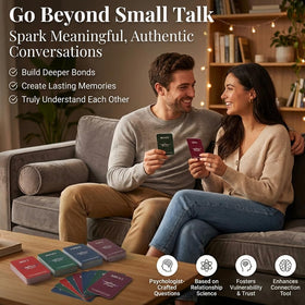 Generic Conversation Starter Cards psychology-based prompts fuel thoughtful dialogue.