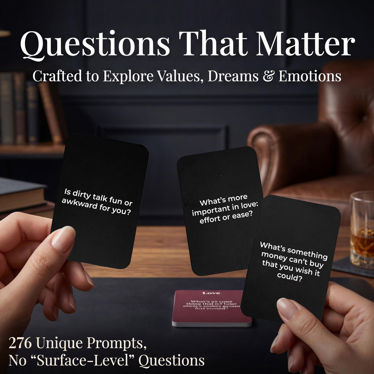 Generic Conversation Starter Cards soft-touch finish feels luxurious in hand.