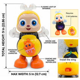 Generic Dancing Bee Toy with moving eyes captivates baby's visual tracking and curiosity.