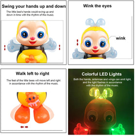 Generic Dancing Bee Toy engages senses with cheerful tunes and colorful LED lights.