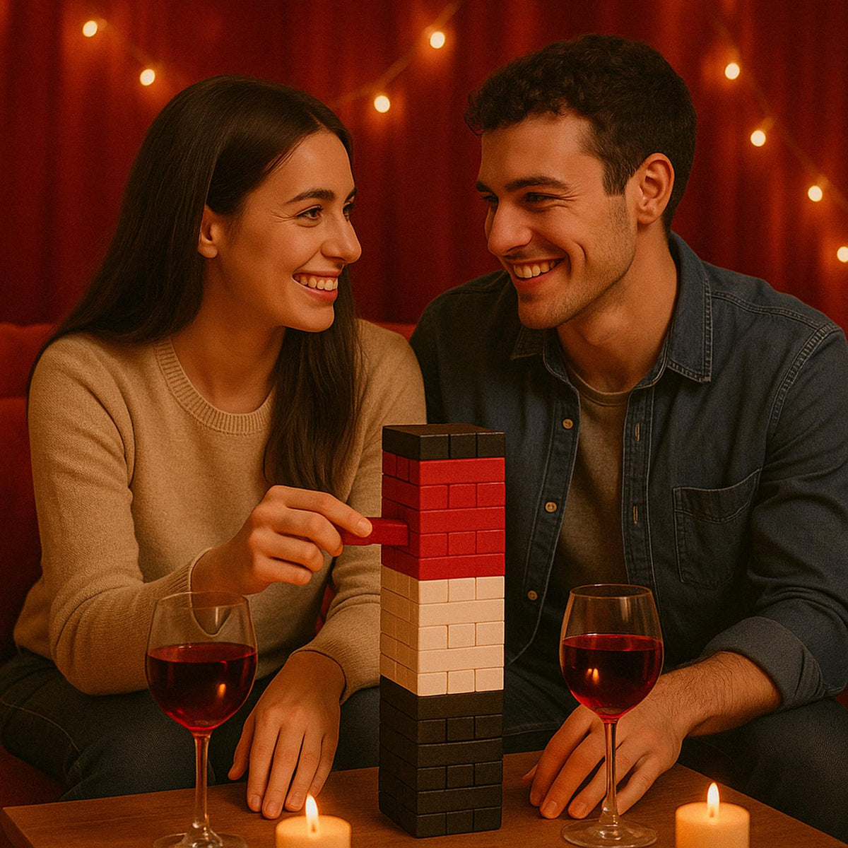 Generic dare blocks romantic night prompts for lighthearted couples' play.