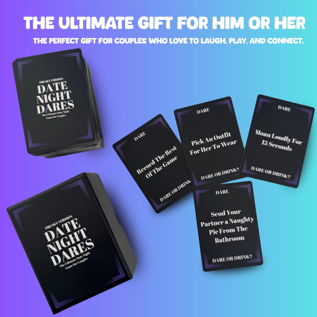 Generic Date Night Dares dare card close-up with bold prompts for couples.