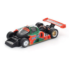Generic Mazda 787B diecast model rubber tires close-up underscores realism for fans.