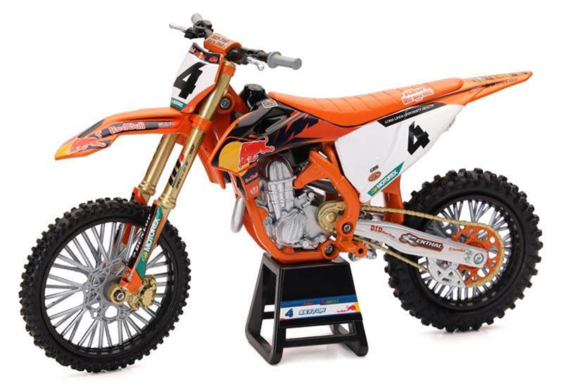 Generic diecast model bike with Red Bull KTM livery, Chase Sexton replica for shelf display.
