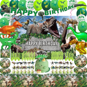 Generic Dinosaur Birthday Backdrop for immersive party photos.
