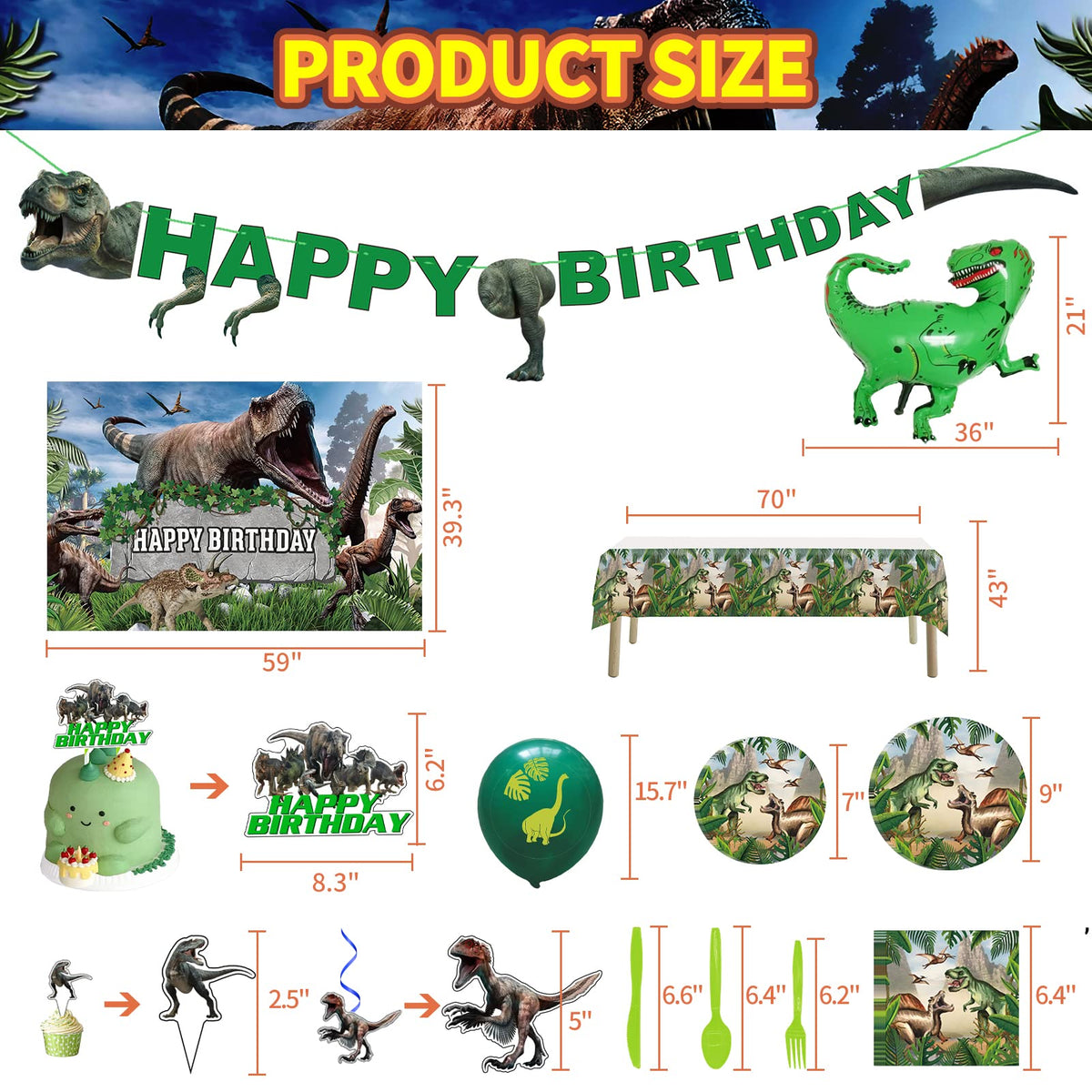 Generic Dinosaur Birthday Banner with clear lettering for festive photos.