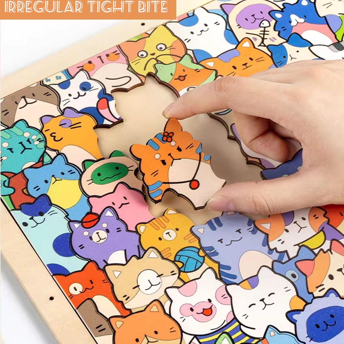 Generic DIY Cat Puzzle Frame with included markers for vibrant coloring.