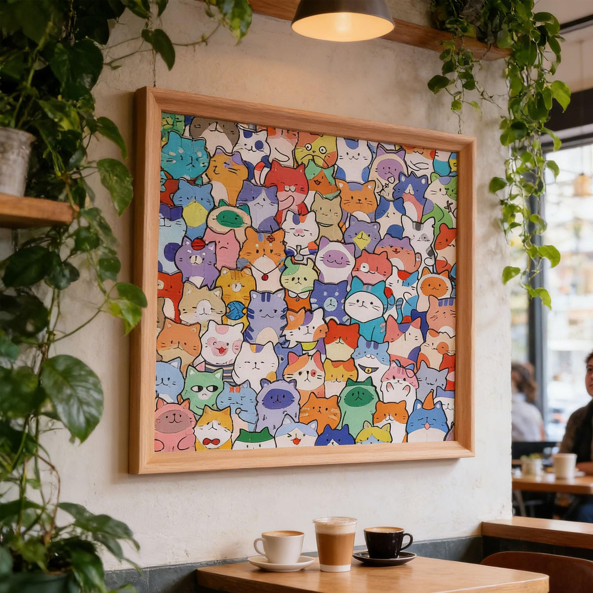 Generic DIY Cat Puzzle Frame demonstrating puzzle elements that sharpen focus.