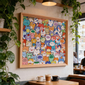 Generic DIY Cat Puzzle Frame demonstrating puzzle elements that sharpen focus.