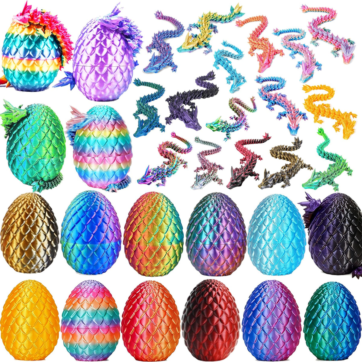 Generic dragon egg 16-pack display with gemstone texture for collectors.