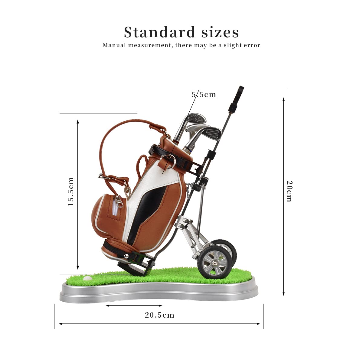 Generic dual-purpose golf pen holder with flag detail for desk charm.