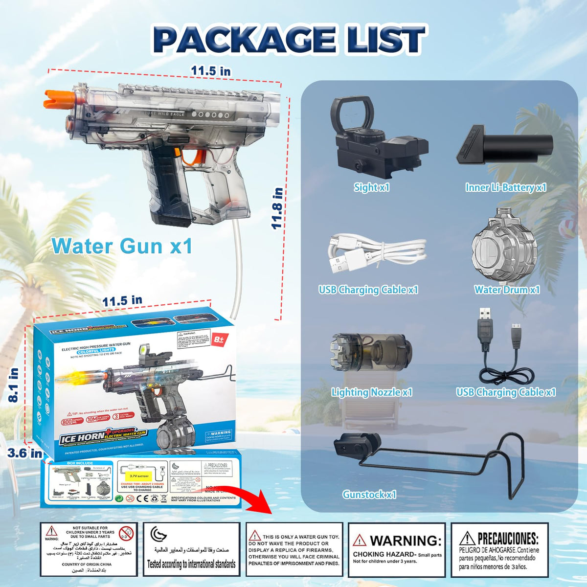 Generic durable ABS water gun safe for kids and adults